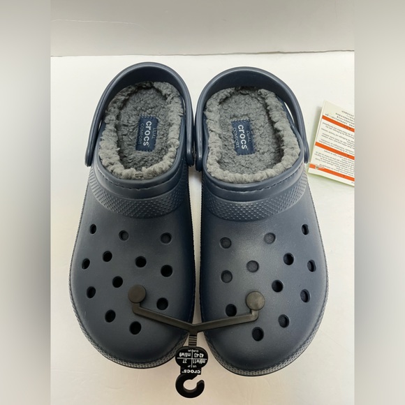 Crocs Sandals Mens 9/Womens 11 Classic Lined Casual Slingback Clogs Blue Rubber - Picture 1 of 7